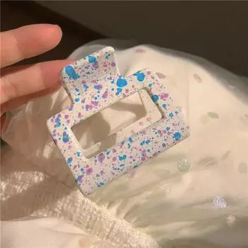 Новые корейские цветные заколки-крабы для волос для женщин, девушек, акриловые с росписью, элегантные, для хвостика, милые головные уборы, аксессуары для волос