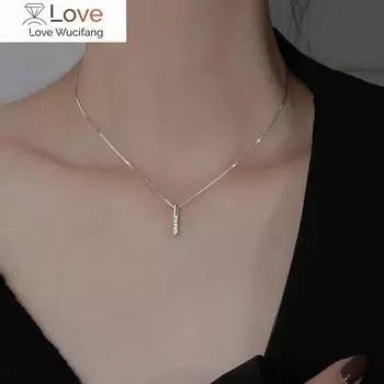 Новые корейские линейные бриллиантовые ожерелья для женщин, модные женские украшения, бесплатный браслет 7 см, устойчивый к окислению, золото, серебро 45