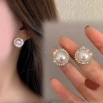 Новые корейские серьги, роскошные серьги для девочек, модные очаровательные, темпераментные, студенческие женские серьги, милые вечерние серьги-вспышки, универсальные аксессуары, серьги белый