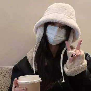 Новые корейские шапки Fishman, защитные уши, панамы для женщин, осенние и зимние дорожные универсальные теплые ретро-плюшевые шапки 56-58cm