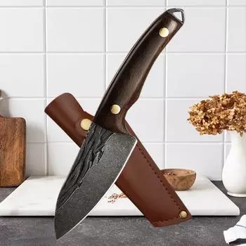 Новые кованые кухонные ножи ручной работы из нержавеющей стали для обвалки мяса, филейные ножи, нож-тесак для мяса с ножнами with cover