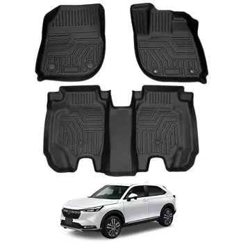 Новые коврики для пола серии Vezel RV HONDA VEZEL RV3 RV4 RV5 RV6 3D автомобильный коврик Водонепроницаемый коврик Материал TPE Защитный коврик Устойчивый Интерьер На заказ Запчасти чёрный