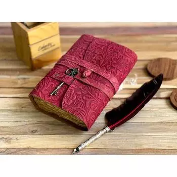 Новые кожаные дневники Кожаные блокноты для женщин - Красивый дневник Для зарисовок Книга для путешествий Пустая книга для заклинаний 7 x 5 in