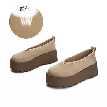 Новые кожаные мокасины женские весна 2025 новые туфли на толстой подошве с одной педалью женские повседневные универсальные женские туфли 35