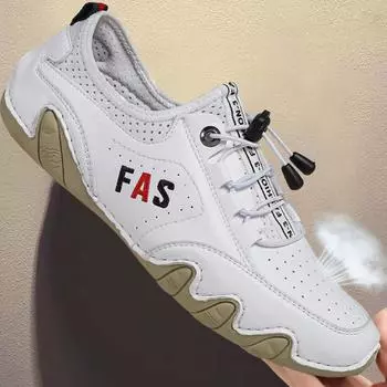 Новые кожаные мужские лоферы, модная мужская повседневная обувь в британском стиле, обувь для вождения 38 белый