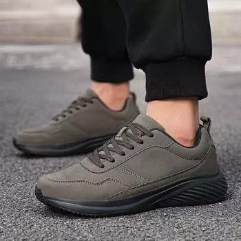 Новые кожаные мужские повседневные спортивные туфли большого размера на осень и зиму для подростков, легкие дышащие кроссовки с мягкой подошвой 39