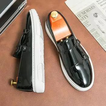 Новые кожаные мужские повседневные туфли ручной работы деловые формальные туфли удобные туфли для вождения для мужчин мокасины для ходьбы Zapatos Hombre 38 чёрный