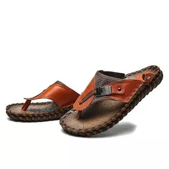 Новые кожаные мужские сандалии оверсайз в стиле ретро. 38 чёрный