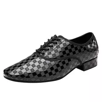 Новые кожаные мужские современные танцевальные туфли на низком каблуке Gitaba танцевальные туфли для вечеринок и бальных танцев стандартные туфли с мягкой подошвой 38 чёрный