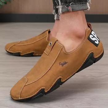 Новые кожаные повседневные роскошные спортивные удобные модные летние мокасины для прогулок мужские туфли для вождения на открытом воздухе Tenis Masculino 40 коричневый