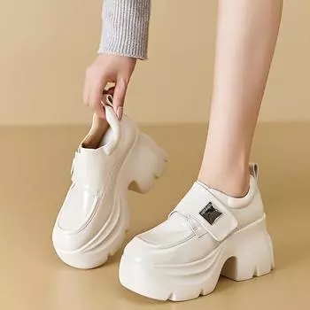 Новые кожаные туфли Мэри Джейн с каблуком 9 см, дизайнерские туфли на мягкой подошве, повседневные женские туфли, женские туфли из лакированной кожи 35