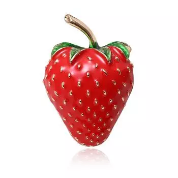 Новые красные эмалированные броши с клубникой для женщин, модные украшения, фруктовые аксессуары, футболка, брошь, булавка, высокое качество