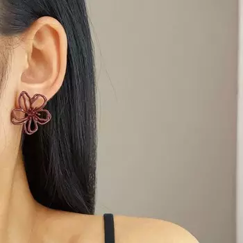 Новые красные многослойные полые серьги-цветы модные серьги-цветы Джокера женские украшения для вечеринок подарки как