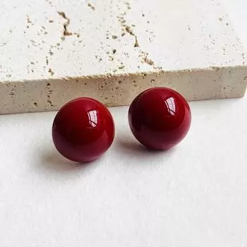 Новые красные серьги Chelizi, эмалированные масляные серьги для женщин, бесцветные круглые серьги с шариками Advanced Sense