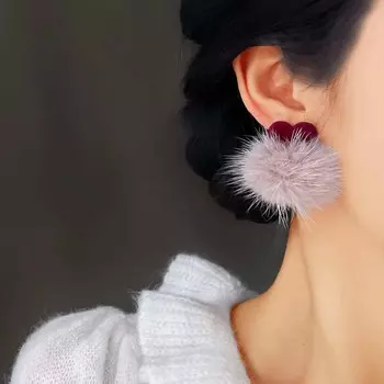 Новые красные серьги-клипсы для волос Love Hair Ball, модные простые женские ювелирные серьги без проколотых ушей как