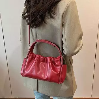 Новые красные сумки женские модные простые сложенные облачные маленькие квадратные сумки женские из искусственной кожи одно плечо кроссбоди кошелек (20cm<Max Length<30cm)