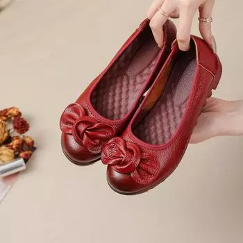 Новые красные туфли на плоской подошве для свадьбы, женские туфли без застежек с бантом, женские узкие балетки, женские нескользящие туфли на танкетке, мокасины CN 35 абрикосовый