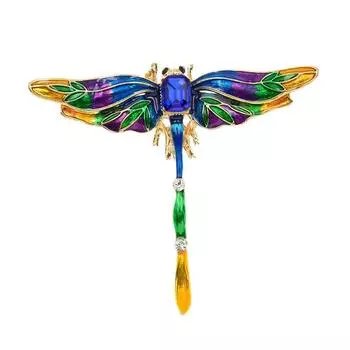 Новые красочные хрустальные броши-стрекозы для женщин, эмалированная модная булавка с насекомыми, осенний дизайн, аксессуары для пальто, высокое качество
