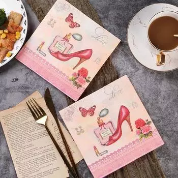Новые красочные салфетки под тарелки из чистой древесной массы на высоких каблуках из бумаги для духов 20 шт.