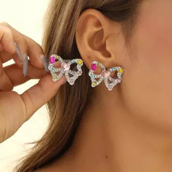 Новые красочные серьги-бабочки из циркония Love полые серьги-бабочки женские модные ювелирные изделия аксессуары