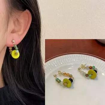 Новые красочные серьги из бисера в китайском богемном стиле для женщин, модные новые серьги с градиентом цвета