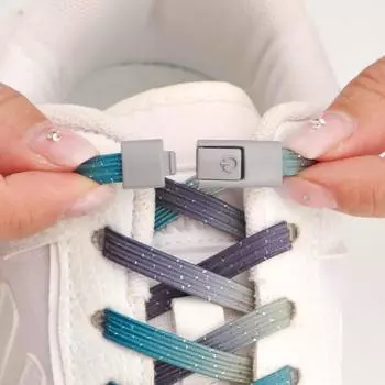 Новые красочные шнурки для обуви без завязок, эластичные шнурки, кроссовки для детей и взрослых, блестящие шнурки без завязок для обуви, аксессуары -