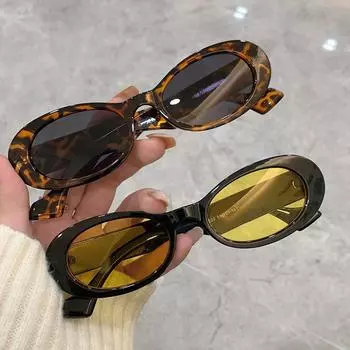 Новые красочные солнцезащитные очки в маленькой овальной оправе, модные модные популярные женские очки, брендовые дизайнерские очки UV400 с оттенками для женщин