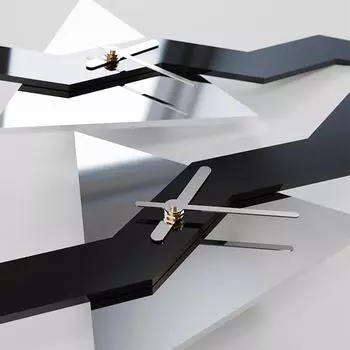 Новые креативные геометрические настенные часы в индустриальном стиле, высококачественные настенные часы для гостиной, украшения дома, треугольные настенные часы, модные часы чёрный