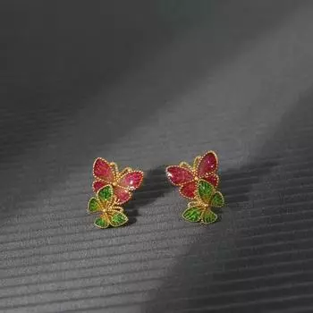 Новые креативные именные серьги-бабочки из эпоксидной смолы, милые маленькие свежие серьги в стиле ретро в стиле лес