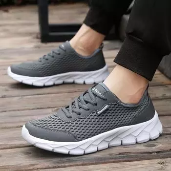 Новые кроссовки для бега для мужчин, повседневная спортивная обувь, легкие модные летние кроссовки больших размеров 38-48, удобные дышащие кроссовки для мужчин 38 светло-серый