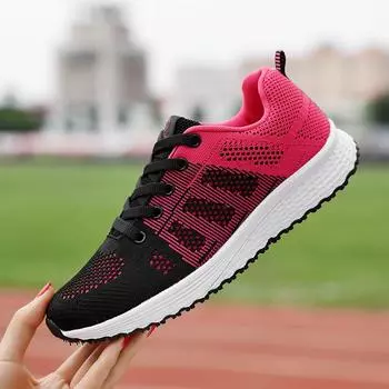 Новые кроссовки для бега женские дышащие спортивные легкие сетчатые кроссовки с воздушной подушкой женские спортивные кроссовки для тренировок на открытом воздухе на шнуровке 35