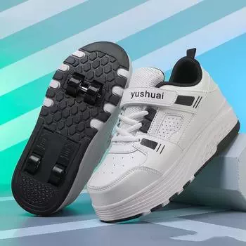 Новые кроссовки для ходьбы, обувь для катания на четырех роликах 40 чёрный