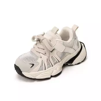 Новые кроссовки для мальчиков среднего и младшего возраста с мягкой подошвой, летние кроссовки для девочек, дышащая сетчатая обувь, повседневная спортивная обувь 26 серый