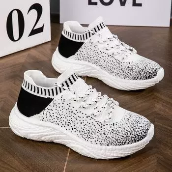 Новые кроссовки для мужчин и женщин, повседневные носки для пар, обувь для тенниса, спорта, бега, сетчатые, дышащие, для ходьбы, Zapatos Mujer 36 чёрный