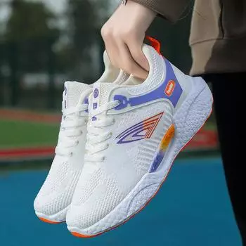 Новые кроссовки для пар, модная повседневная обувь на платформе, модная летающая тканая обувь, женские кроссовки 35
