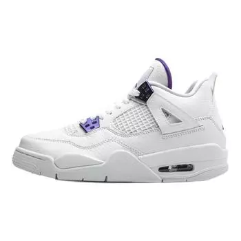 Новые кроссовки Jordan Air Jordan 4 Retro GS для баскетбола, фиолетовые металлик, средней высоты, противоскользящие, с амортизацией, износостойкие 408452-115 36