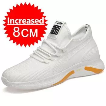 Новые кроссовки мужские увеличивающие рост туфли скрытые каблуки дышащие увеличивающие рост туфли для мужчин увеличивающие рост стельки 6/8 см дополнительная высота туфли 37