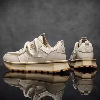 Новые кроссовки на платформе, мужские трендовые мужские повседневные туфли для мужчин, уличная обувь, мужская спортивная прогулочная уличная обувь 39 чёрный