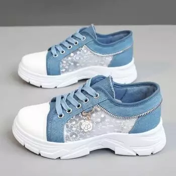 Новые кроссовки женские повседневные туфли роскошные женские кроссовки на платформе дизайнерские сетчатые дышащие женские парусиновые туфли tenis de mujer 35 синий