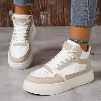 Новые кроссовки женские теннисные туфли на платформе с высоким верхом разноцветные женские весенние повседневные спортивные туфли с круглым носком из вулканизированной стали 35(1) хаки