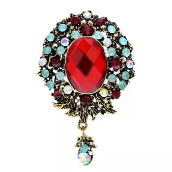 Новые круглые ретро винтажные броши в стиле капли воды для женщин, зимние модные украшения, 3 цвета, в наличии, свадьба