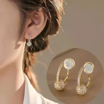 Новые круглые серьги-шарики без отверстий - роскошные нежные круглые серьги без отверстий