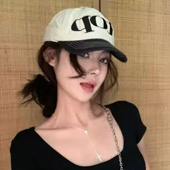 Новые крутые бейсболки с вышитыми большими буквами для женщин, весна-лето, повседневная универсальная корейская версия популярных мужских шляп 56-58cm бежевый