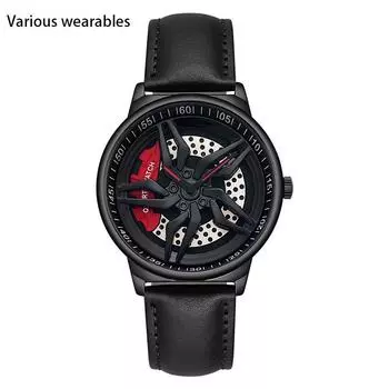 Новые крутые мужские кварцевые часы с вращающимся циферблатом и водонепроницаемым поясом