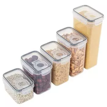 Новые кухонные контейнеры для хранения продуктов, пластиковые коробки, банки для сыпучих круп, кухонные органайзеры для кладовой, органайзер, банки с крышкой CHINA