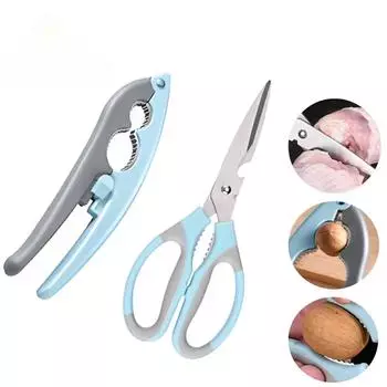 Новые кухонные ножницы из нержавеющей стали, прочные, специальные, для куриных костей, утолщенный зажим для грецких орехов, с открывашкой для скорлупы