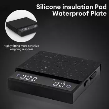 Новые кухонные весы для кофе с таймером, перезаряжаемые цифровые весы 2 кг/0,1 г, высокоточные 3 режима, капельные весы для эспрессо, подарок бариста белый