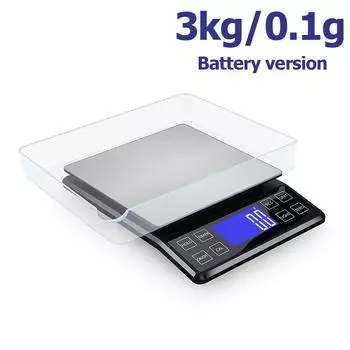 Новые кухонные весы высокой точности 0,1 г 3 кг/5 кг/10 кг Бытовые водонепроницаемые весы для взвешивания продуктов с гирями 50 г и весовой чашей