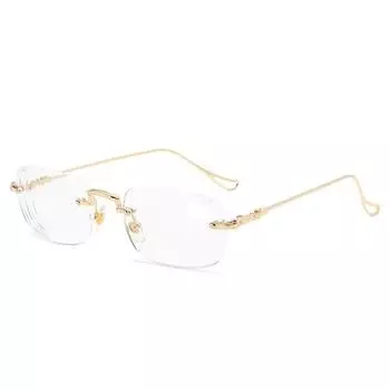 Новые квадратные безрамочные очки унисекс для мужчин и женщин, очки в металлической оправе, простые очки, очки для близорукости, очки-1,0-2,5 Anti blue light