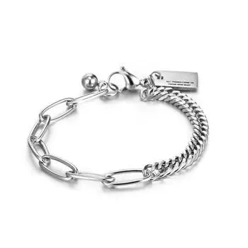 Новые квадратные браслеты из титановой стали в стиле хип-хоп, которые нелегко выцветают, сшитые по цвету браслеты 21